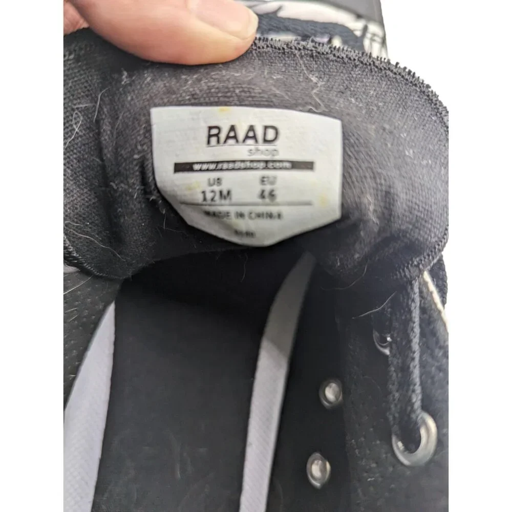 RAAD Shop Unisex Rock And Roll Black and White Stars and Stripes Low Top 12M